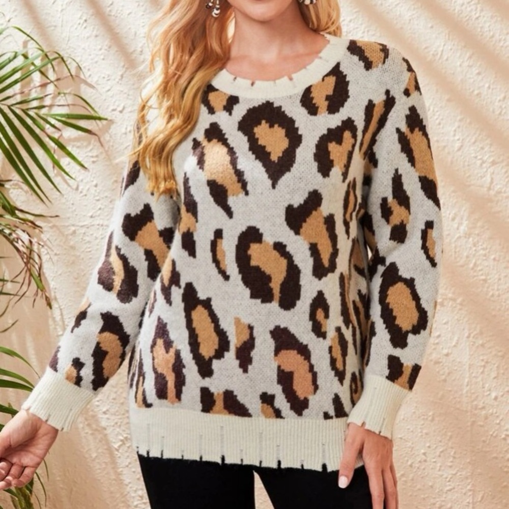 Leopard Print Sweater in M